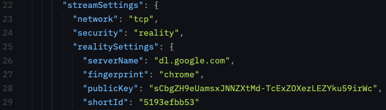 Portion of recovered beacon config, config.json